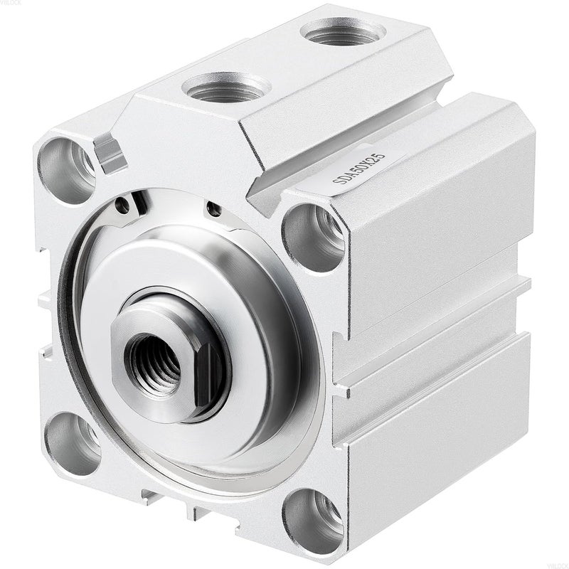 VIILOCK Pneumatic Air Cylinder 50mm Bore 25mm Stroke, Thin Air Cylinder Double Action Hydraulic Cylinders SDA 50 X 25 - Image 1
